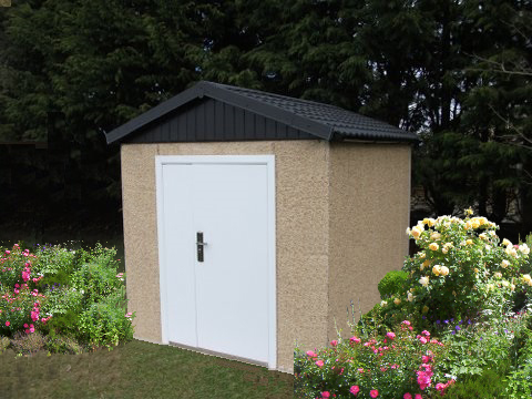 Concrete sheds & workshops - Image of The Norton Shed surrounded with flowers
